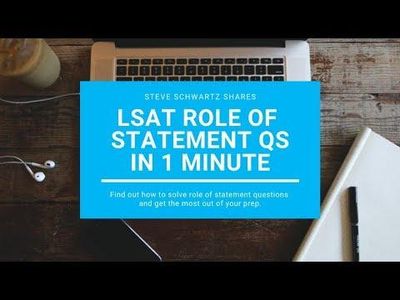 42: LSAT Role of Statement Questions in 1 Minute | Logical Reasoning
