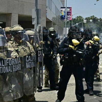 Los Angeles mayor Karen Bass reacts to federalized National Guard troops in her city